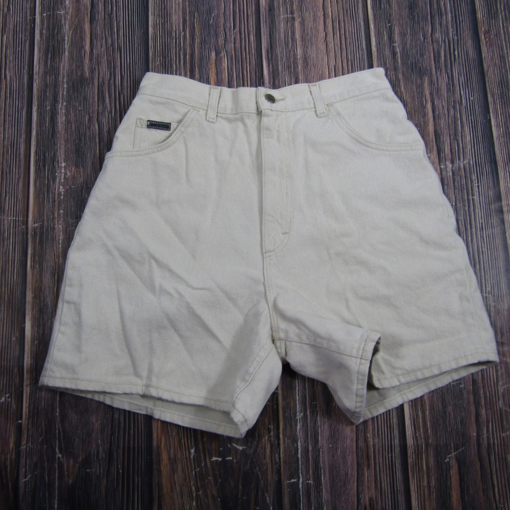 Lee Riveted Denim Shorts Mens 28 Cream Off White Vintage High Rise Cotton